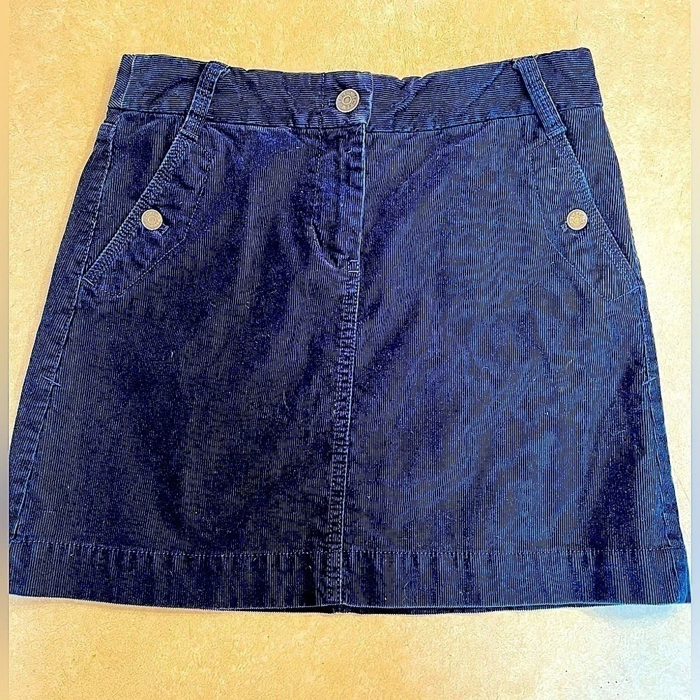 J Crew navy corduroy mini skirt